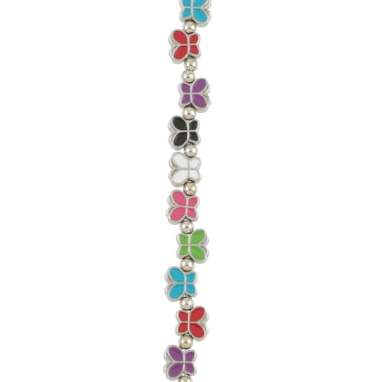 Multicolor Enamel Metal Butterfly Beads, 8mm by Bead Landing&#x2122;
